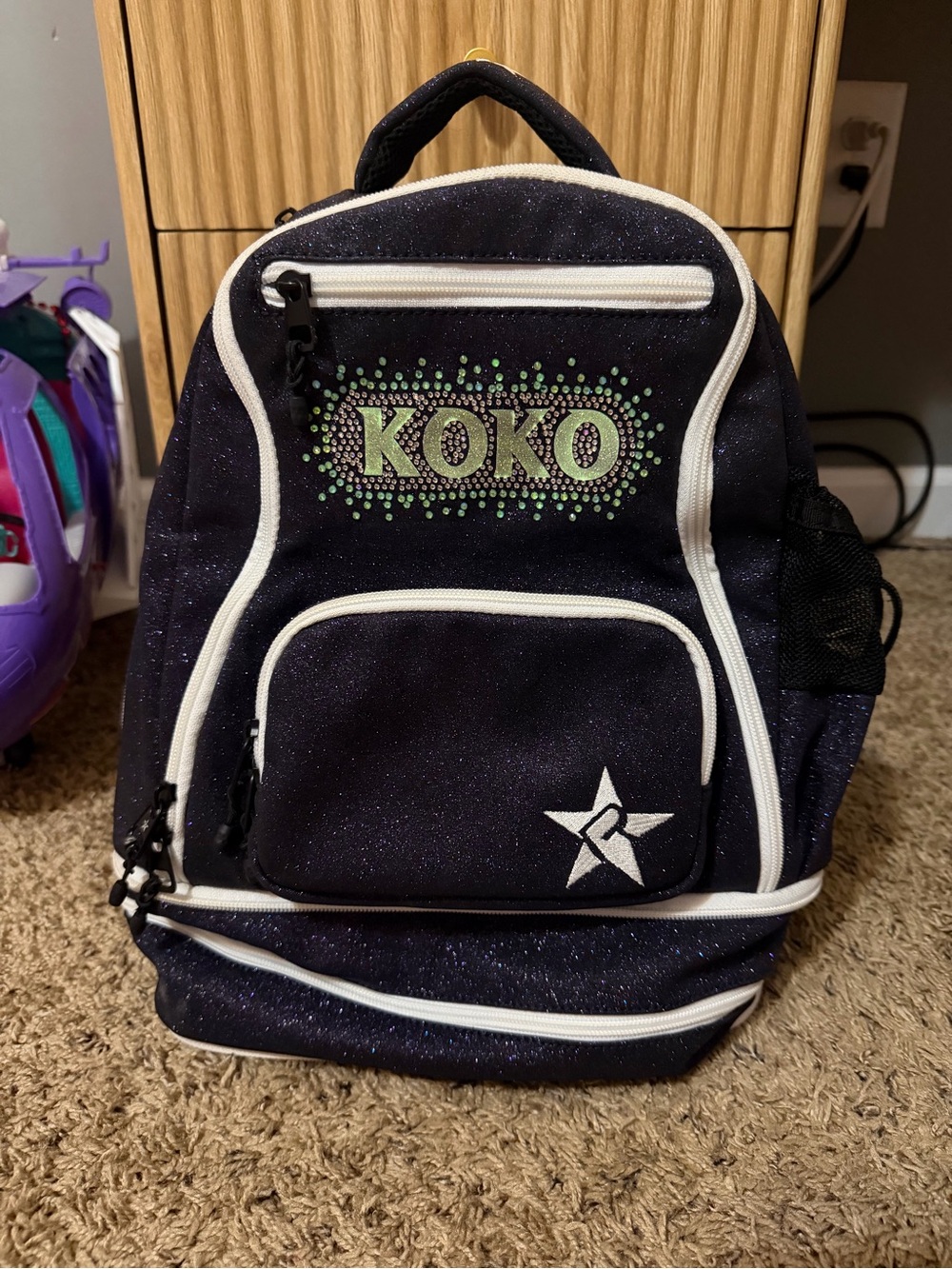 Navy glitter rebel mini dream backpack
